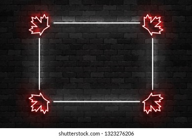 Vector realistic isolated neon sign of Canada Day frame logo for template decoration and covering on the wall background.