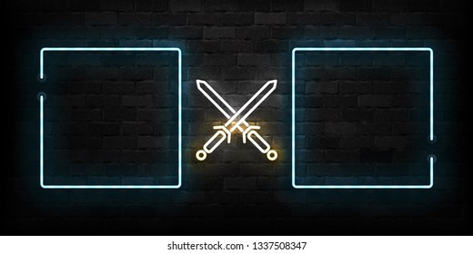 Vector realistic isolated neon sign of Versus frames logo for template decoration and covering on the wall background.