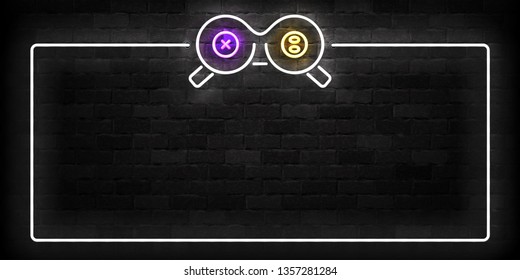 Vector realistic isolated neon sign of Game Controller frame logo for template decoration and mockup covering on the wall background. Concept of gaming.