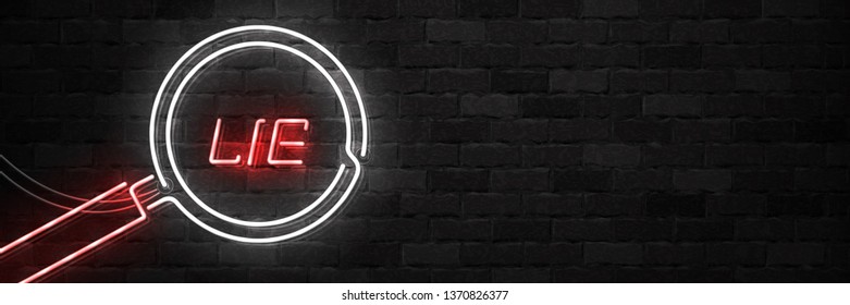 Vector realistic isolated neon sign of Lie flyer logo for template decoration on the wall background.