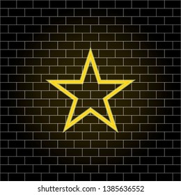Vector realistic isolated neon sign of star for decoration and covering on the wall background.
