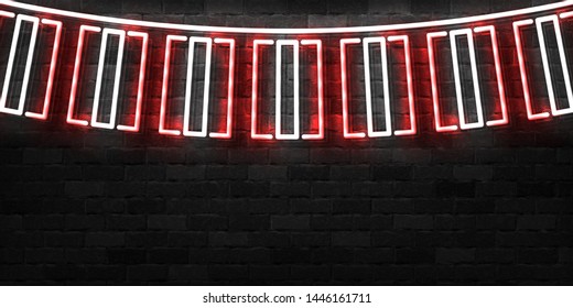 Vector realistic isolated neon sign of Peru flags logo for template decoration and layout covering on the wall background. Concept of 28th July, Independence day in Peru.
