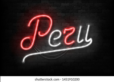 Vector realistic isolated neon sign of Peru typography logo for template decoration and layout covering on the wall background. Concept of 28th July, Independence day in Peru.