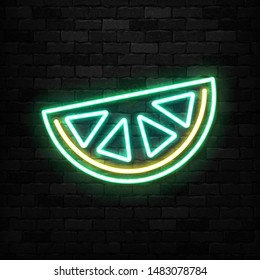 Vector realistic isolated neon sign of Lime logo for template decoration and invitation covering on the wall background.