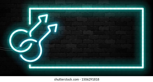 Vector realistic isolated neon sign of Gay symbol frame logo for template decoration and invitation covering on the wall background. Concept of Pride.