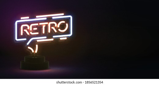 Vector realistic isolated neon sign of Retro logo for template decoration and invitation covering. 