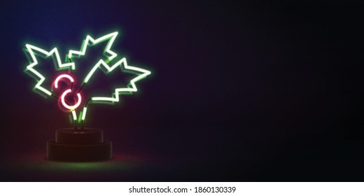 Vector realistic isolated neon sign of Merry Christmas and Happy New Year for invitation decoration.