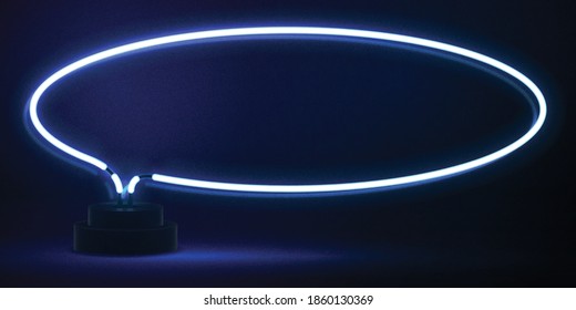 
Vector realistic isolated neon sign of oval frame for invitation template and copy space layout.