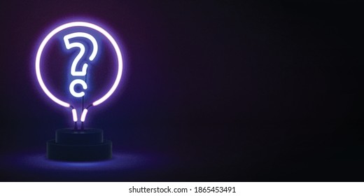 Vector realistic isolated neon sign of Quiz logo with copy space for template decoration and covering. Concept of trivia night and question.