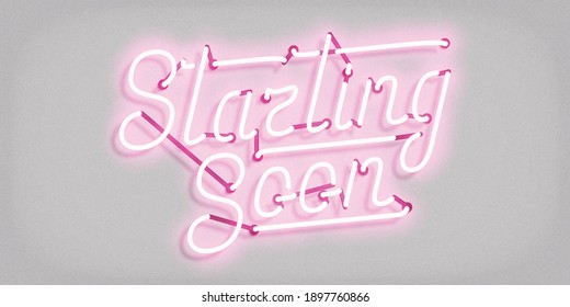 Vector realistic isolated neon sign of Starting Soon logo for template decoration and covering.