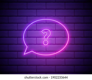 Vector realistic isolated neon sign of Question logo for template decoration and covering on the wall background
