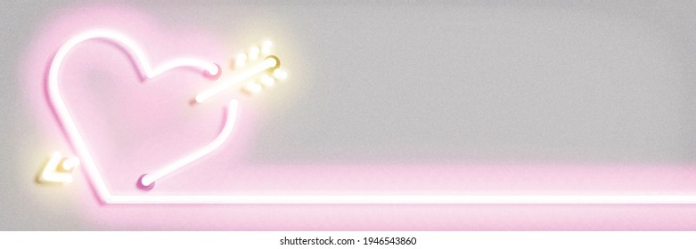 Vector realistic isolated neon sign of Heart logo with copy space on the white background.