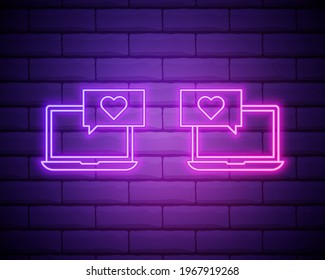 Vector realistic isolated neon sign of Sexting logo for decoration and covering on the wall background. Concept of chat