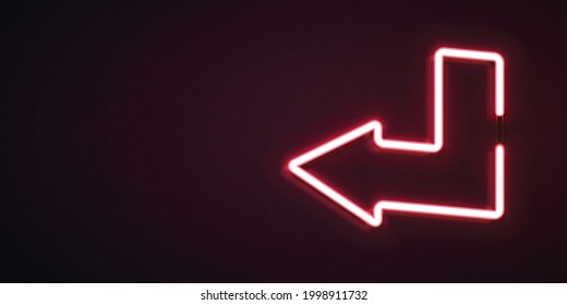 Vector realistic isolated neon sign of Arrow logo with copy space for decoration and template covering.