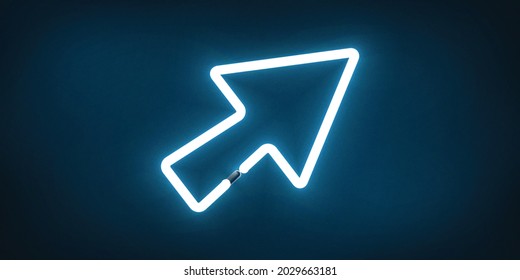 Vector realistic isolated neon sign of Cursor logo for template decoration and covering on the blue background.