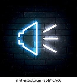 Vector realistic isolated neon sign of Sound Icon on the wall background.