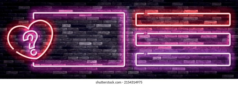 Vector realistic isolated neon sign of Love Quiz frame on the wall background. Concept of trivia night and questionnaire.