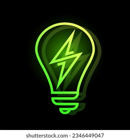 Vector realistic isolated neon sign of Bulb logo for decoration and covering on the wall background. Concept of energy and idea.