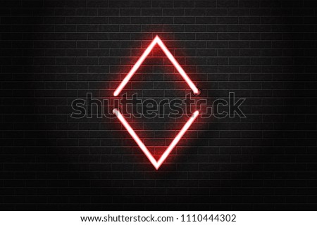 Vector realistic isolated neon sign of card suit for decoration and covering on the wall background. Concept of casino and gambling.