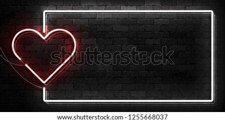 Vector realistic isolated neon sign of Heart frame logo for template decoration and covering on the wall background. Concept of Happy Valentine's Day.