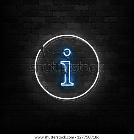 Vector realistic isolated neon sign of Info logo for decoration and covering on the wall background.