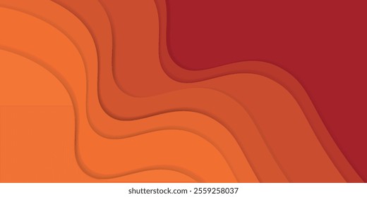 Vector realistic isolated orange paper cut layer background for decoration and covering. Concept of geometric abstract design. Eps 10