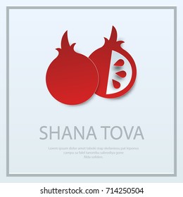 Vector realistic isolated origami paper design of Rosh Hashanah, Jewish New Year holiday for decoration and covering. Concept of Happy Shana Tova.