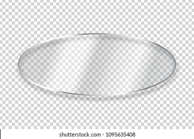Vector realistic isolated oval glass billboard for decoration and covering on the transparent background.