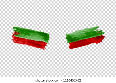 Vector realistic isolated paint on cheeks for football fans with Portugal flag coloring for photo decoration and covering on the transparent background. Concept of football championship.