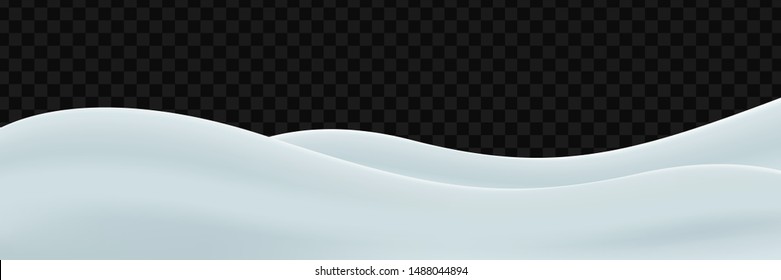 Vector realistic isolated panoramic Snow field for template decoration and covering on the transparent background. Concept of Merry Christmas and Happy New Year.