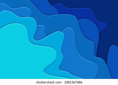 Vector realistic isolated paper cut layers background for decoration and covering. Concept of geometric abstract design.