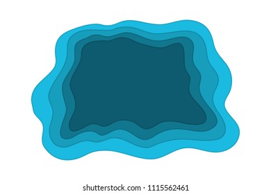 Vector realistic isolated paper cut layer background for decoration and covering. Concept of geometric abstract design.