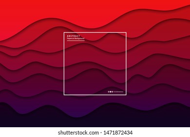 Vector realistic isolated papercut layer background for decoration and covering. Concept of geometric abstract design template.