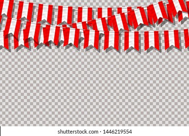 Vector realistic isolated Peru party flags for 28th July Independence Day in Peru for template decoration and covering on the transparent background.