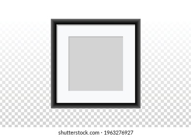 Vector realistic isolated picture frame for decoration on the transparent background.