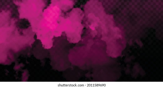 Vector realistic isolated Pink Smoke effect for decoration and covering on the transparent background.