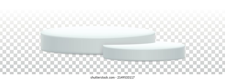 Vector realistic isolated podium platform in abstract stage for product placement and display on the transparent background.