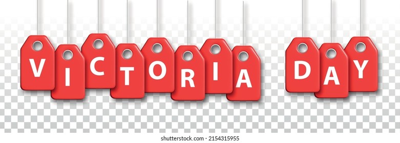 Vector realistic isolated price tag of Victoria Day on the transparent background. Concept of Victoria Day Sale and Canada Day.