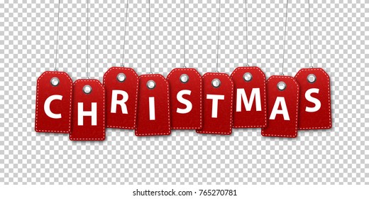 Vector realistic isolated price tags for Christmas Sale for decoration and covering on the transparent background. Concept of Merry Christmas and Happy New Year.