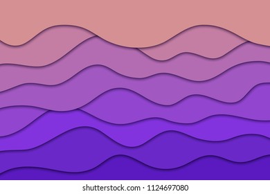 Vector realistic isolated purple paper cut layer background for decoration and covering. Concept of geometric abstract design.