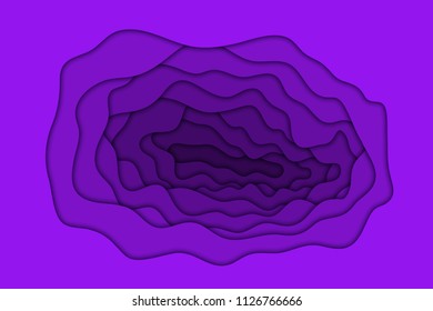 Vector realistic isolated purple paper cut layer background for decoration and covering. Concept of geometric abstract design.