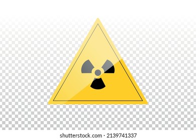 Señal de radiación aislada y vectorial en el fondo transparente.