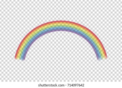 Vector realistic isolated rainbow effect on the transparent background.