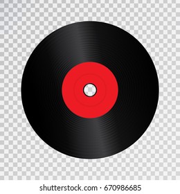 Vector realistic isolated retro vinyl record for decoration and covering on the transparent background.