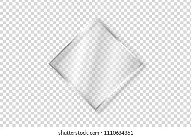 Vector realistic isolated rhomb glass billboard for decoration and covering on the transparent background.