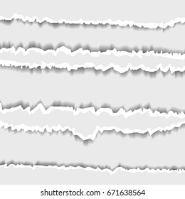 Vector realistic isolated ripped paper effect on the white background.