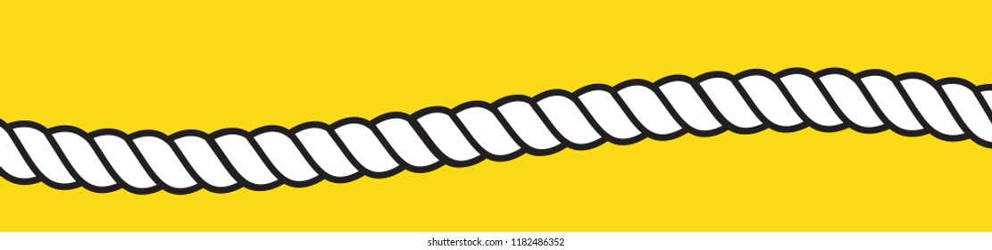 Vector realistic isolated rope for decoration and covering on the yellow background. Clipping mask