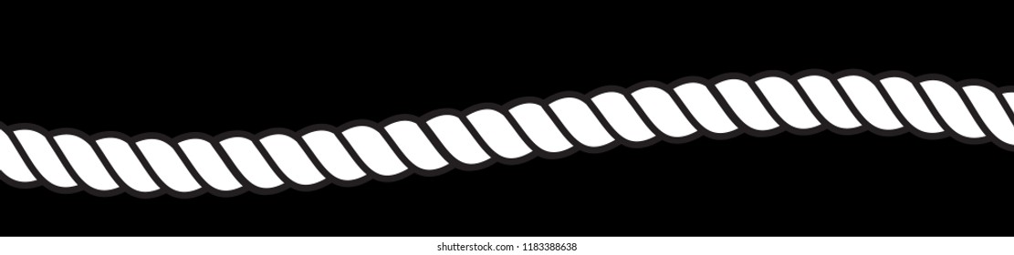 Vector realistic isolated rope for decoration and covering on the black background. Clipping mask
