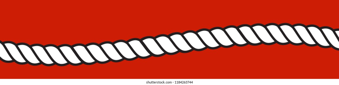 Vector realistic isolated rope for decoration and covering on the red background. Clipping mask
