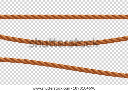 Vector realistic isolated rope for decoration and covering on the transparent background.